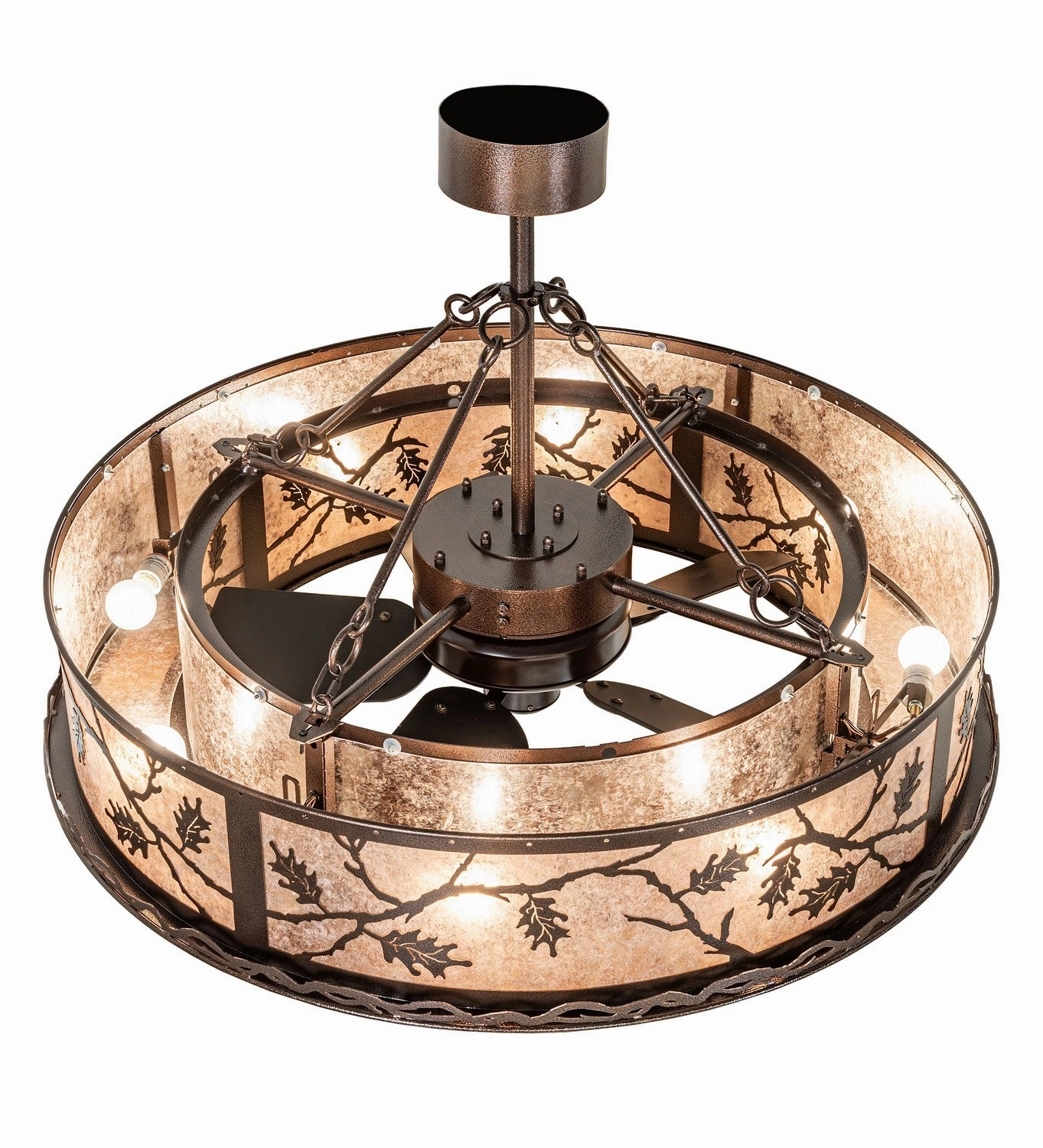 Oak Leaf 12 Light Chandel-Air Copper Vein