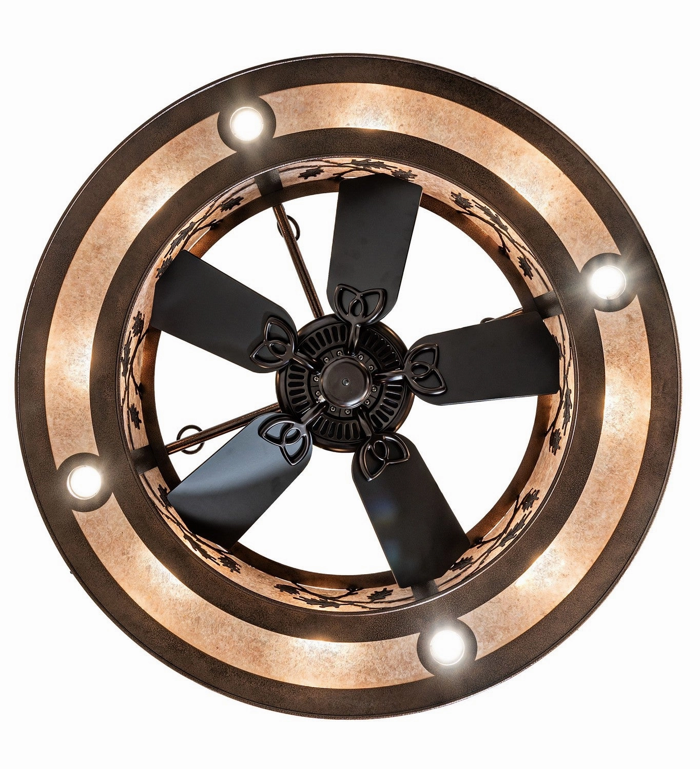 Oak Leaf 12 Light Chandel-Air Copper Vein