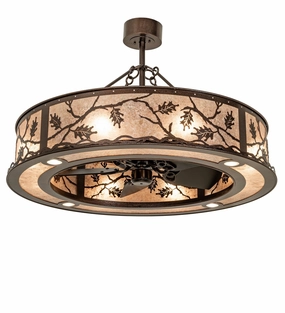 Oak Leaf 12 Light Chandel-Air Copper Vein decorative fandeliers with lights
