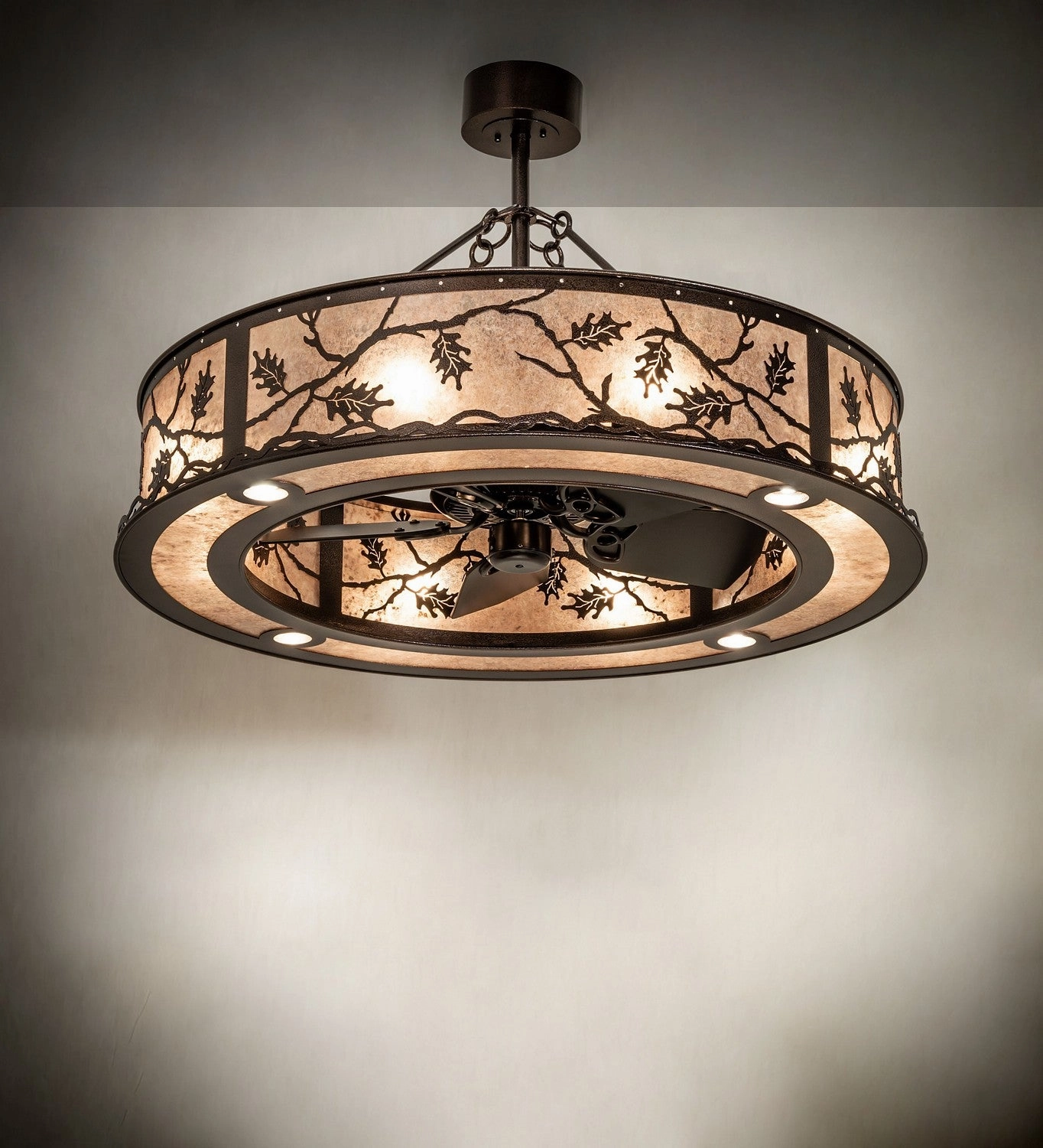 Oak Leaf 12 Light Chandel-Air Copper Vein
