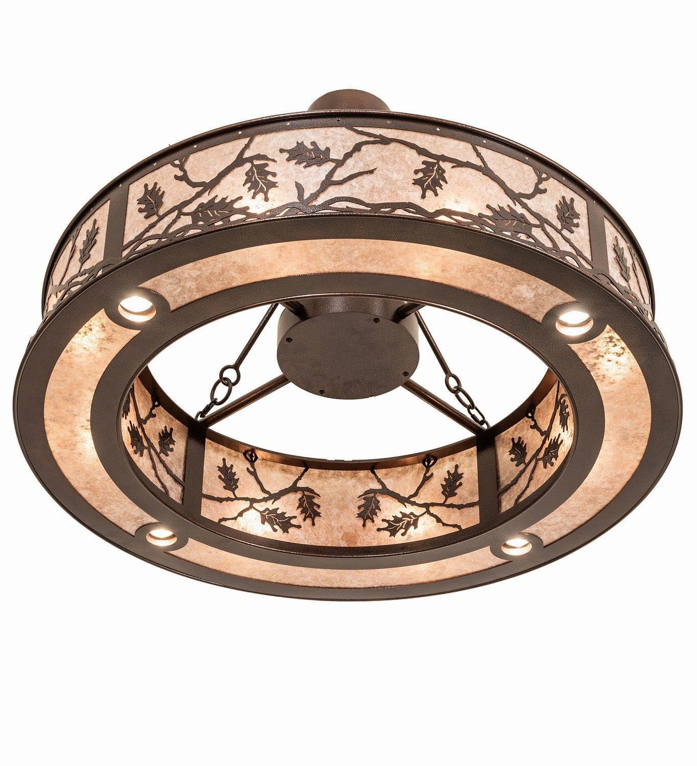 Oak Leaf 12 Light Pendant Copper Vein