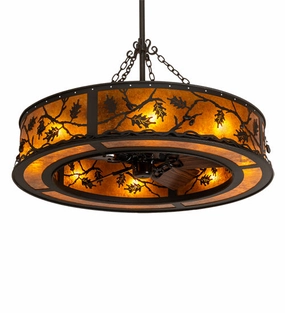 Oak Leaf & Acorn Eight Light Chandel-Air decorative fandeliers with lights