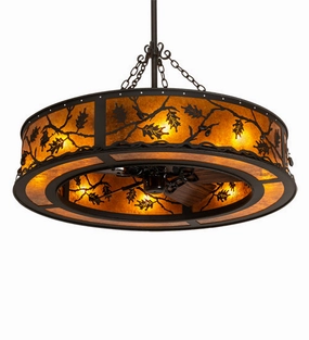 Oak Leaf & Acorn Eight Light Chandel-Air compact small fans for bedrooms