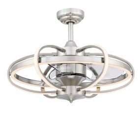 Obvi 22"Ceiling Fan Brushed Nickel decorative fandeliers with lights
