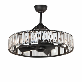 Odeon LED Fandelight Black decorative fandeliers with lights