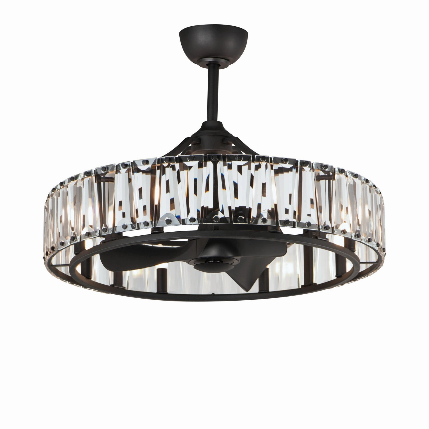 Odeon LED Fandelight Black decorative fandeliers with lights