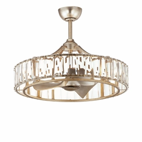 Odeon LED Fandelight Golden Silver decorative fandeliers with lights