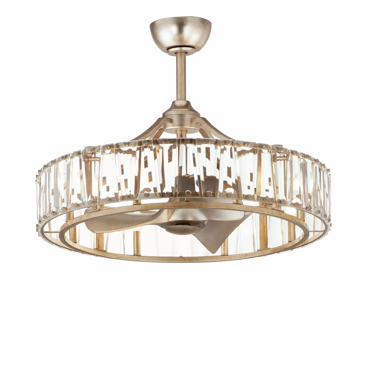 Odeon LED Fandelight Golden Silver decorative fandeliers with lights