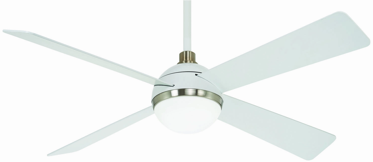 Orb Led 54" Ceiling Fan in Flat White/Brushed Nickel Fini Modern ceiling fan for home cooling
