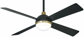 Orb Led 54" Ceiling Fan in Soft Brass powerful indoor fans for whole-room cooling