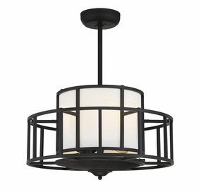 Oslo Four Light Fan D'Lier Matte Black decorative fandeliers with lights