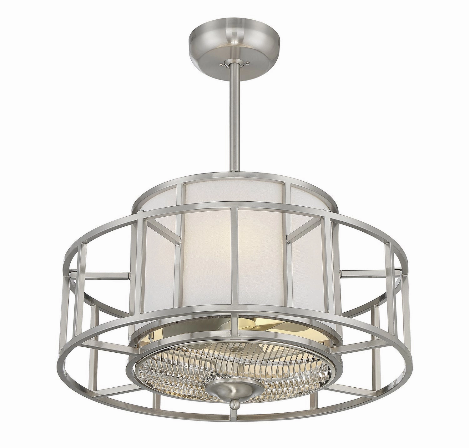 Oslo Four Light Fan D'Lier Satin Nickel