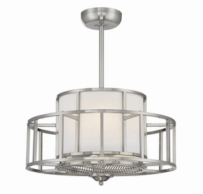 Oslo Four Light Fan D'Lier Satin Nickel decorative fandeliers with lights