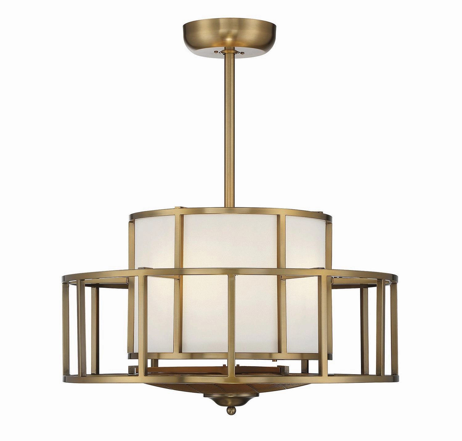 Oslo Four Light Fan D'Lier Warm Brass