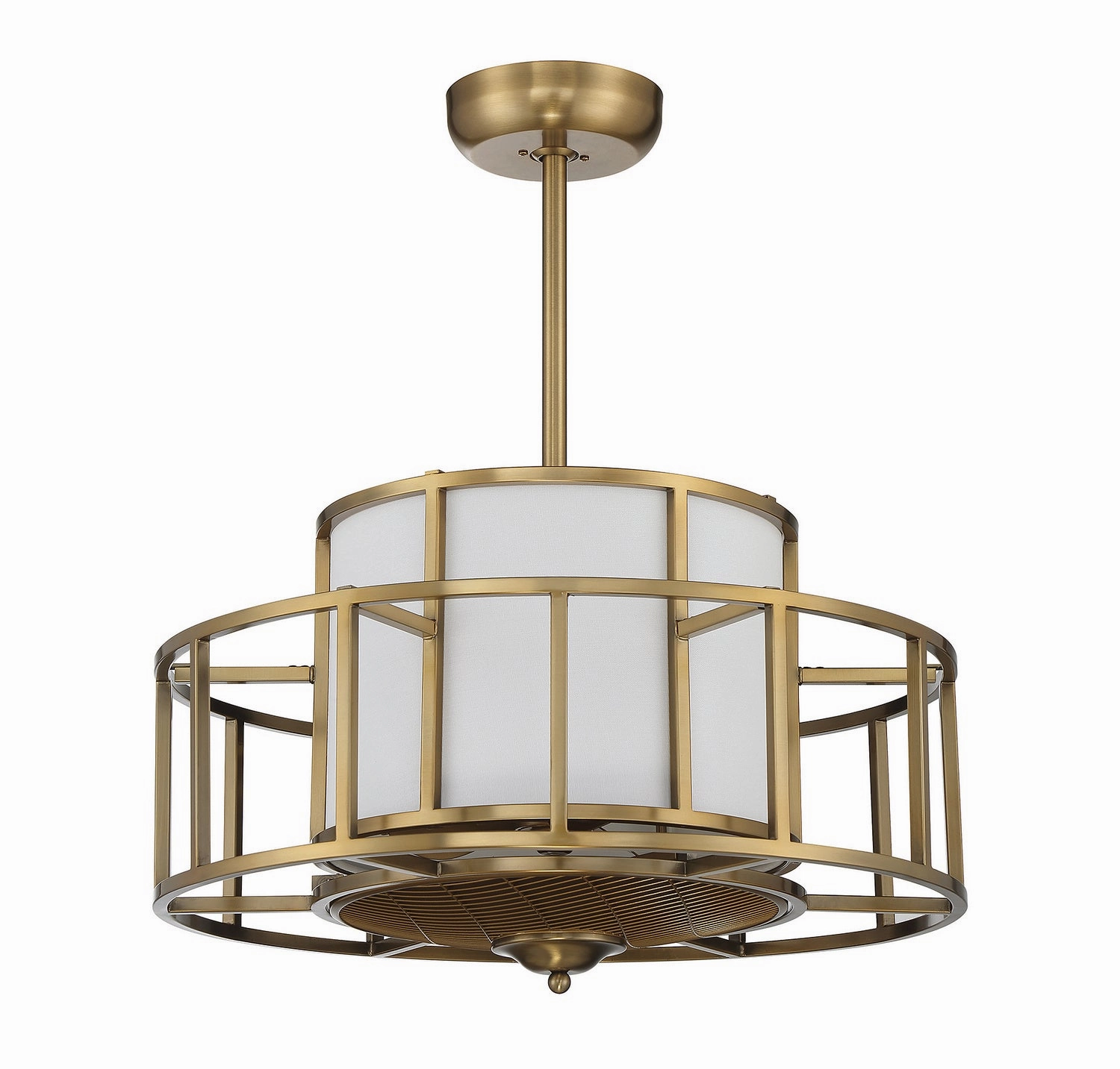 Oslo Four Light Fan D'Lier Warm Brass