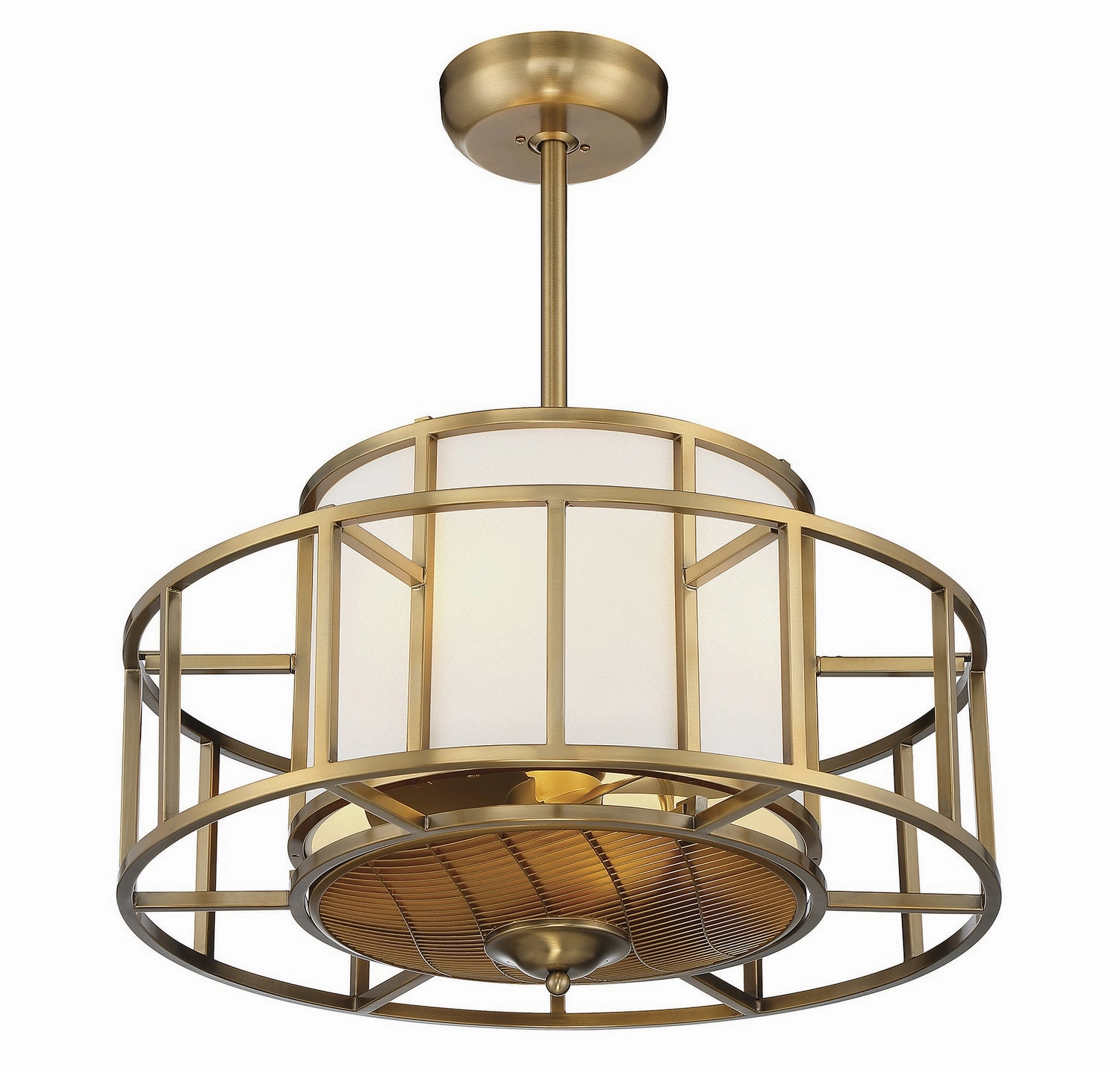 Oslo Four Light Fan D'Lier Warm Brass