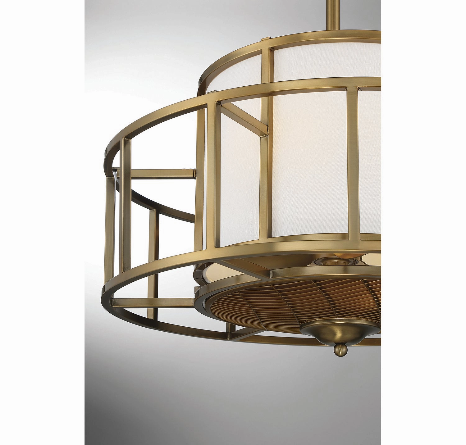 Oslo Four Light Fan D'Lier Warm Brass