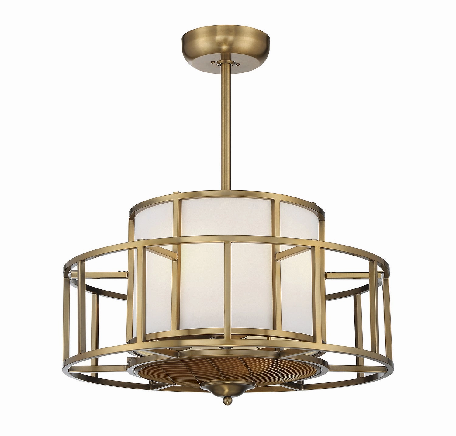 Oslo Four Light Fan D'Lier Warm Brass decorative fandeliers with lights