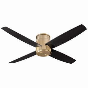 Oslo Hugger 52"Ceiling Fan Aged Brass space-saving huggers with modern style