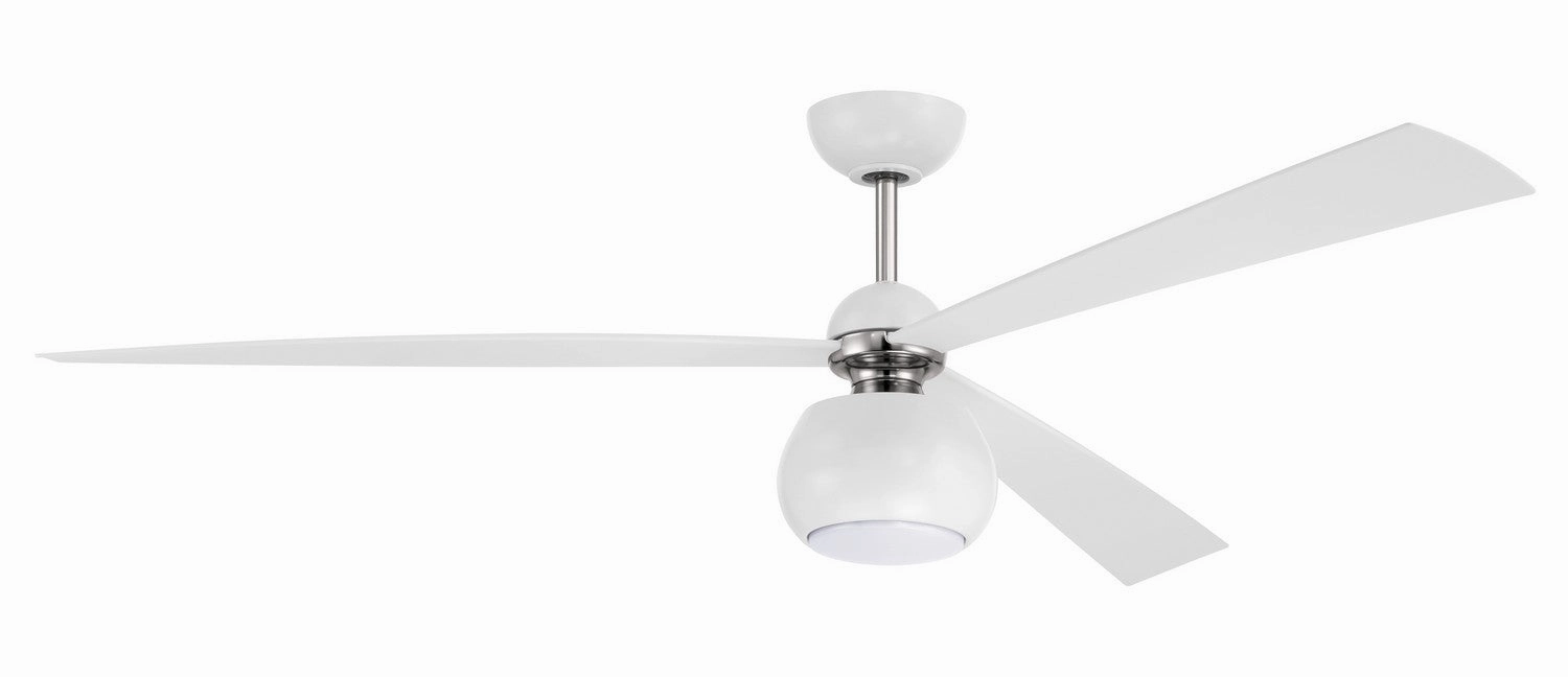 Otto 60"Ceiling Fan White/Polished Nickel medium electric fans for multi-room use