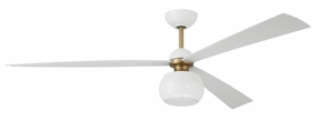 Otto 60"Ceiling Fan White/Satin Brass oscillating medium fans with strong airflow