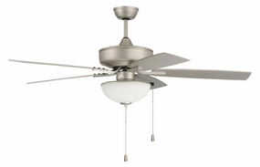 Outdoor Pro Plus 211 52"Outdoor Ceiling Fan Painted Nickel quiet medium fans for living room use