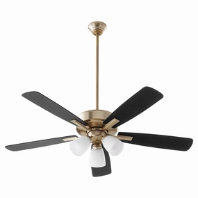 Ovation 52"Ceiling Fan Aged Brass compact medium fans for desks and counters