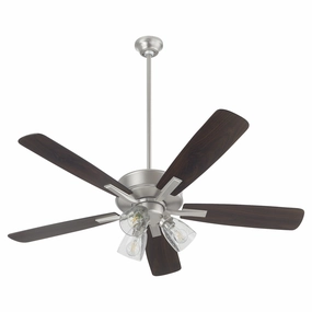 Ovation 52"Ceiling Fan Satin Nickel quiet medium fans for living room use