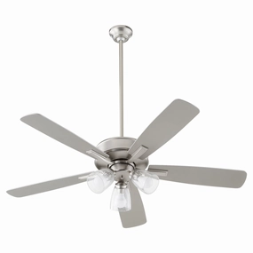 Ovation 52"Ceiling Fan Satin Nickel quiet medium fans for living room use