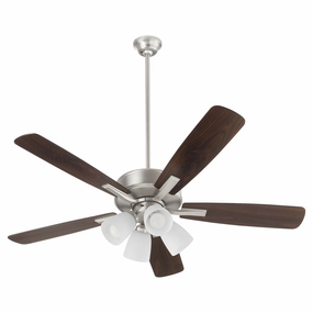 Ovation 52"Ceiling Fan Satin Nickel quiet medium fans for living room use