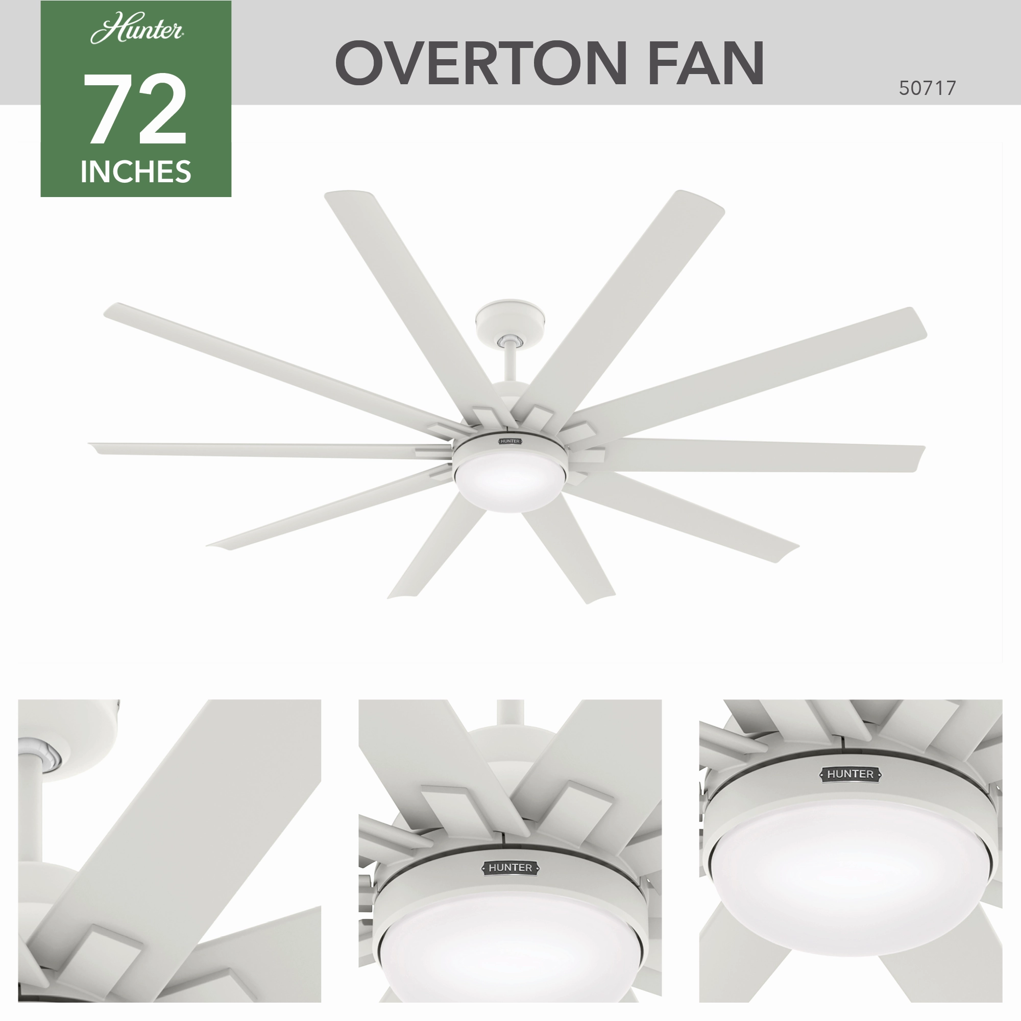 Overton 72"Ceiling Fan Matte White