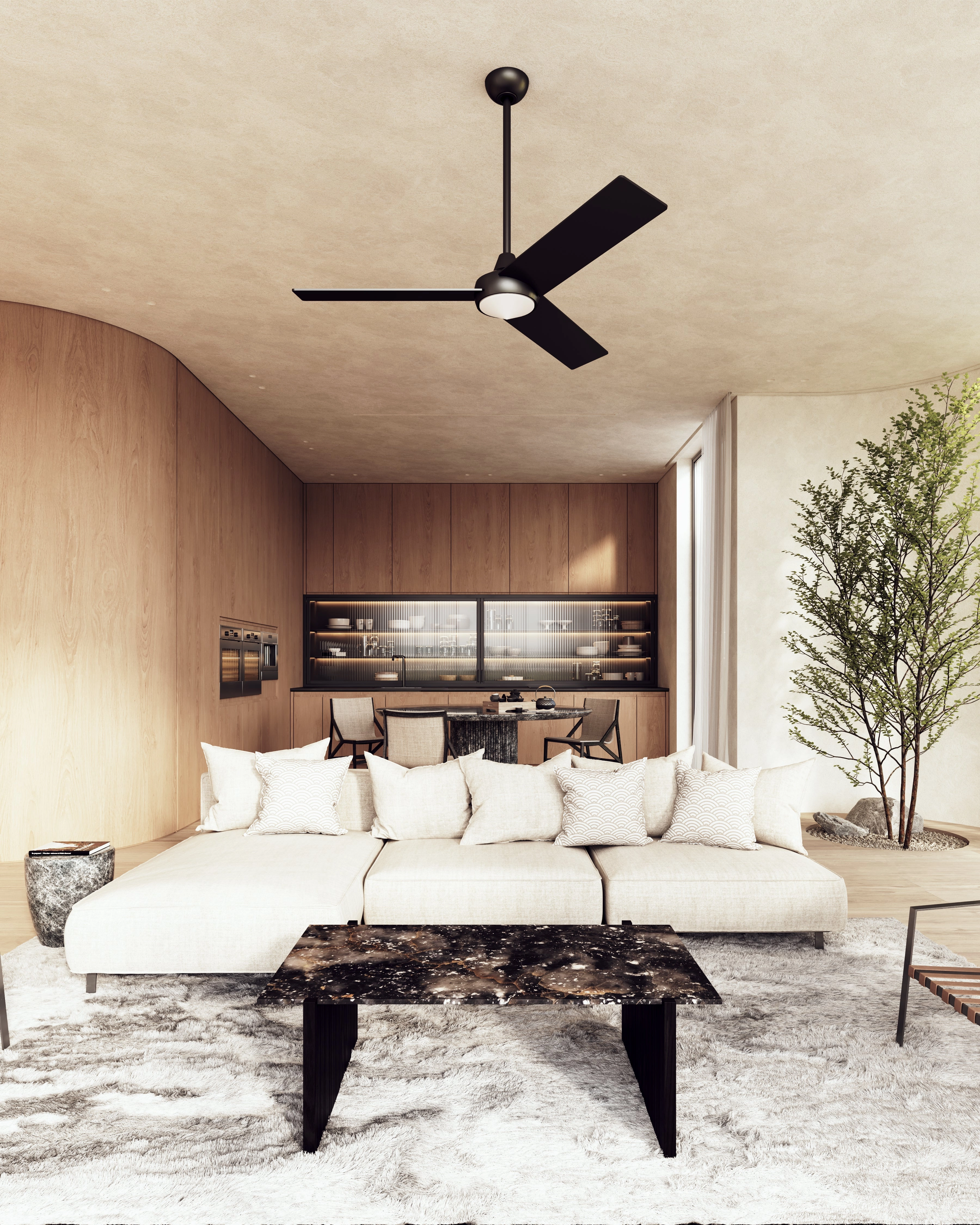 Owens 56" Ceiling Fan Matte Black