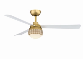 Paget 52"Ceiling Fan Brushed Satin Brass medium electric fans for multi-room use