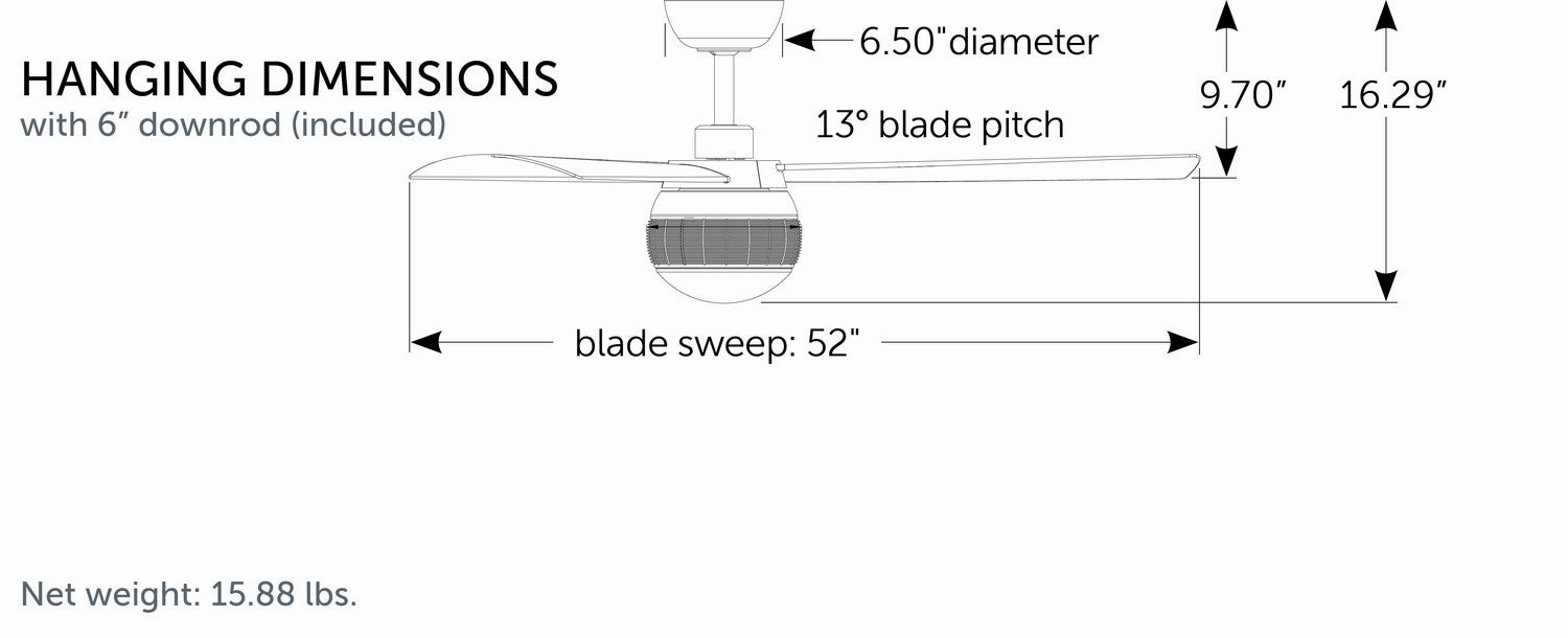 Paget 52"Ceiling Fan Brushed Satin Brass