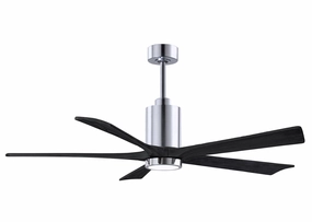Patricia 60"Ceiling Fan Polished Chrome quiet medium fans for living room use