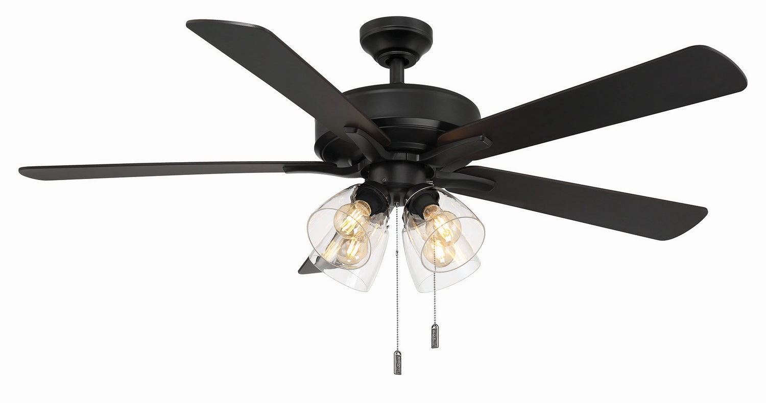 Pecos 52"Ceiling Fan Matte Black portable medium fans with handle design