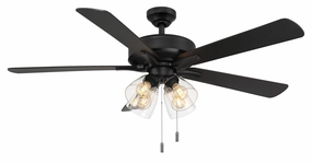 Pecos 52"Ceiling Fan Matte Black portable medium fans with handle design