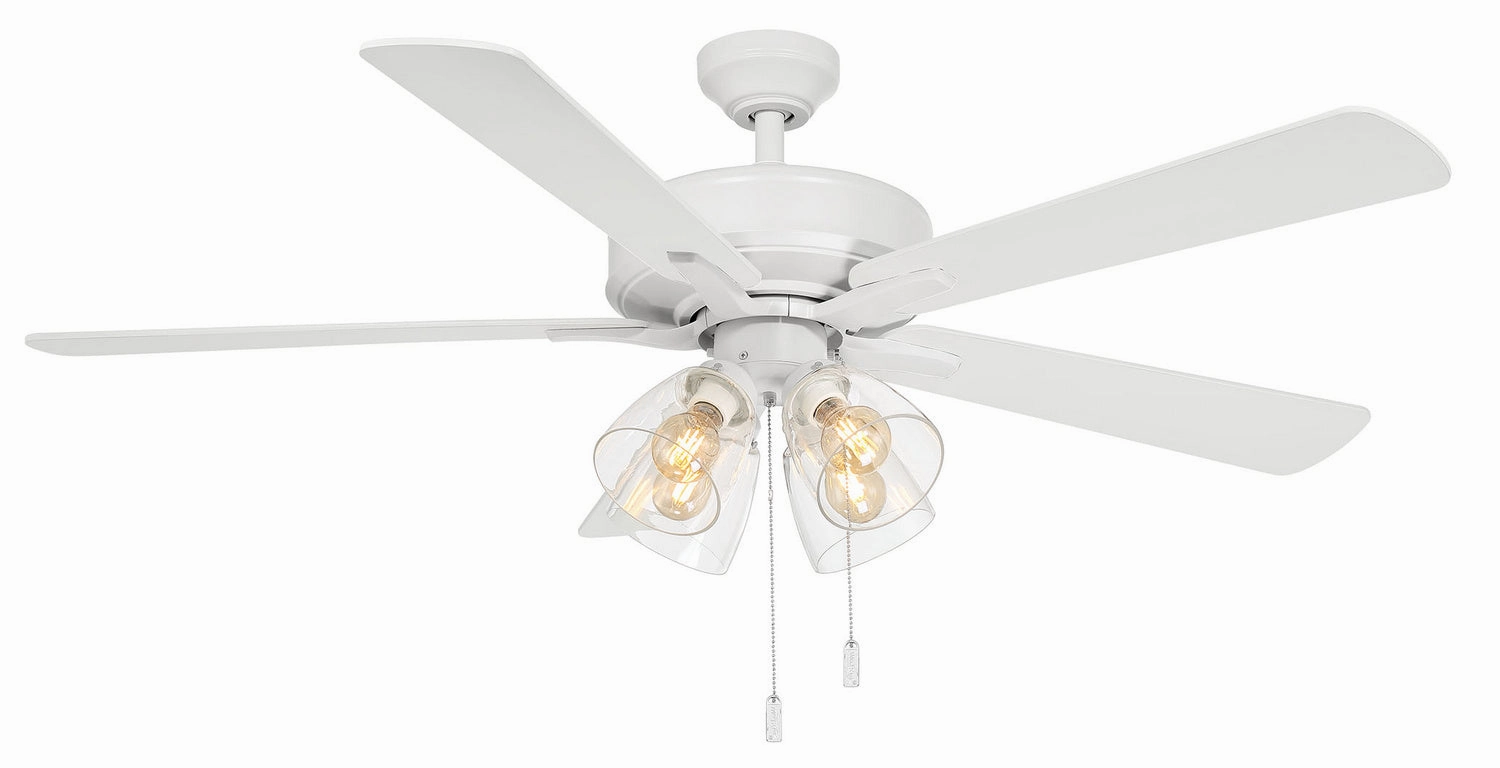 Pecos 52"Ceiling Fan Matte White medium electric fans for multi-room use