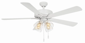 Pecos 52"Ceiling Fan Matte White medium electric fans for multi-room use