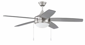 Phaze Energy Star 5 52"Ceiling Fan Brushed Polished Nickel medium electric fans for multi-room use