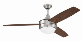 Phaze II 3-Blade 52"Ceiling Fan Brushed Polished Nickel medium electric fans for multi-room use