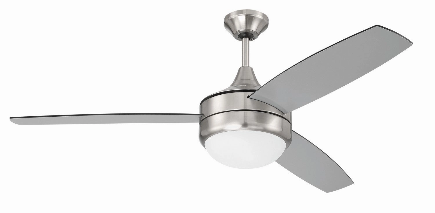 Phaze II 3-Blade 52"Ceiling Fan Brushed Polished Nickel compact medium fans for desks and counters