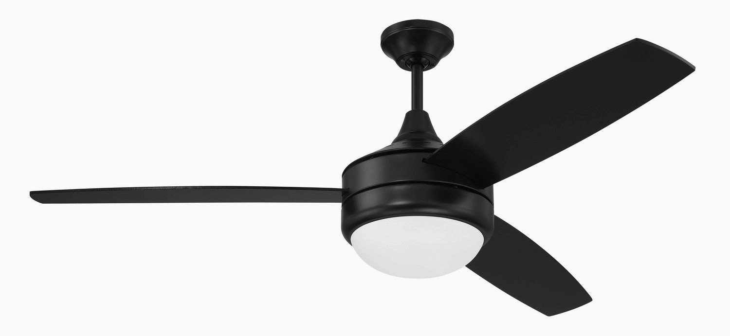 Phaze II 3-Blade 52"Ceiling Fan Flat Black medium size fans for home ventilation