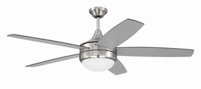 Phaze II 5- Blade 52"Ceiling Fan Brushed Polished Nickel stylish medium fans for contemporary homes