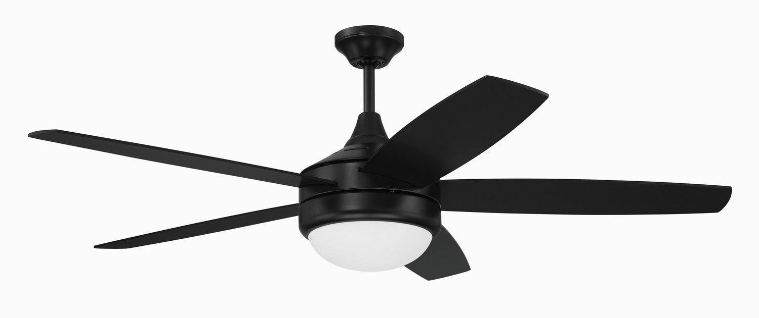 Phaze II 5- Blade 52"Ceiling Fan Flat Black energy-efficient medium fans with remote