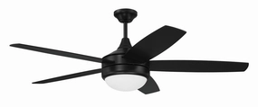 Phaze II 5- Blade 52"Ceiling Fan Flat Black energy-efficient medium fans with remote