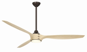 Pierce 65"Ceiling Fan Dark Bronze W/White Oak compact medium fans for desks and counters