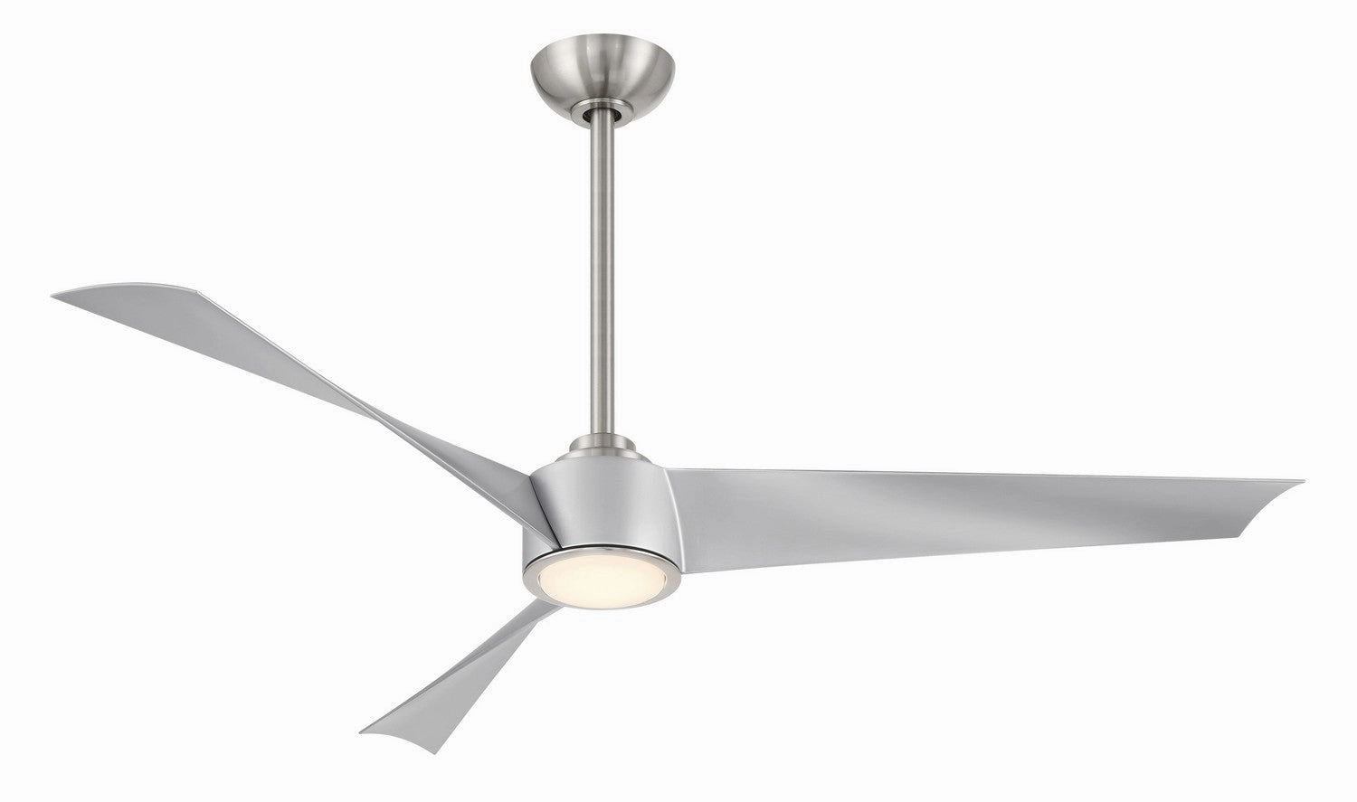 Pike 56"Ceiling Fan Brushed Nickel W/ Silver quiet medium fans for living room use