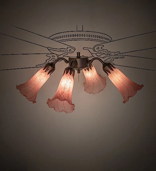 Pink Four Light Fan Light