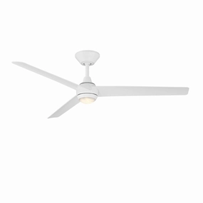 Pisces 52"Ceiling Fan Matte White energy-efficient medium fans with remote